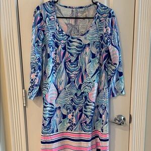 Lilly Pulitzer Blue and Pink Patterned Dress